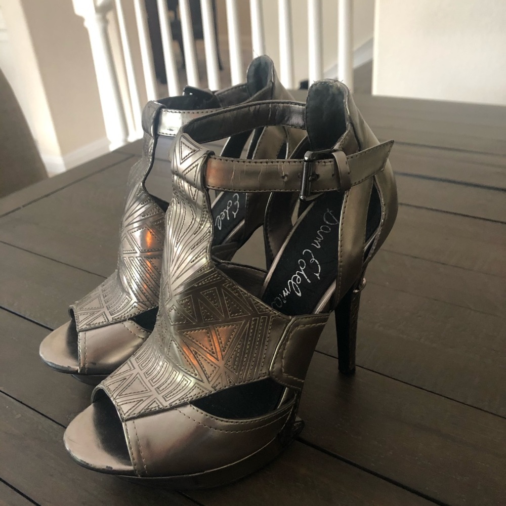 Sam Edelman silver platform sandals